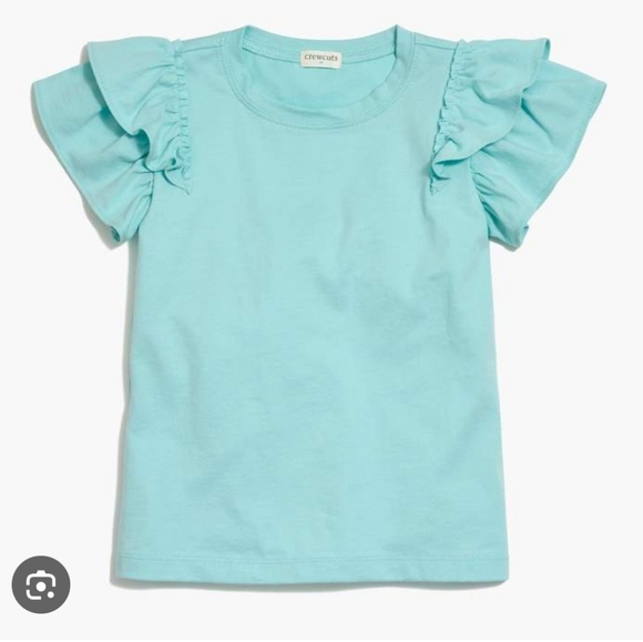 🆕️ Crewcuts J. Crew Factory Bright Flutter Sleeve Tee in Sundrenched Teal - Picture 1 of 8